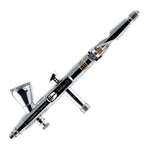 GAAHLERI Premium Series GHPM-Mobius 0.2mm precision airbrush with a sleek chrome finish, designed for ultra-fine detail and professional airbrushing.