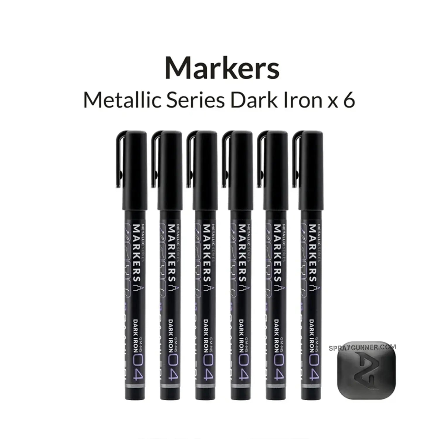 GAAHLERI Metallic Series Markers X6 Dark Iron Gaahleri
