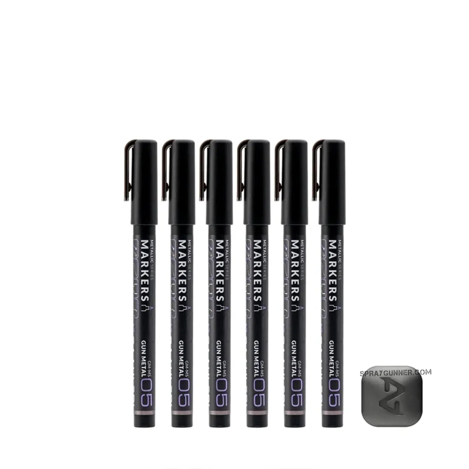 GAAHLERI Metallic Series Markers X6 Gun Metal Gaahleri