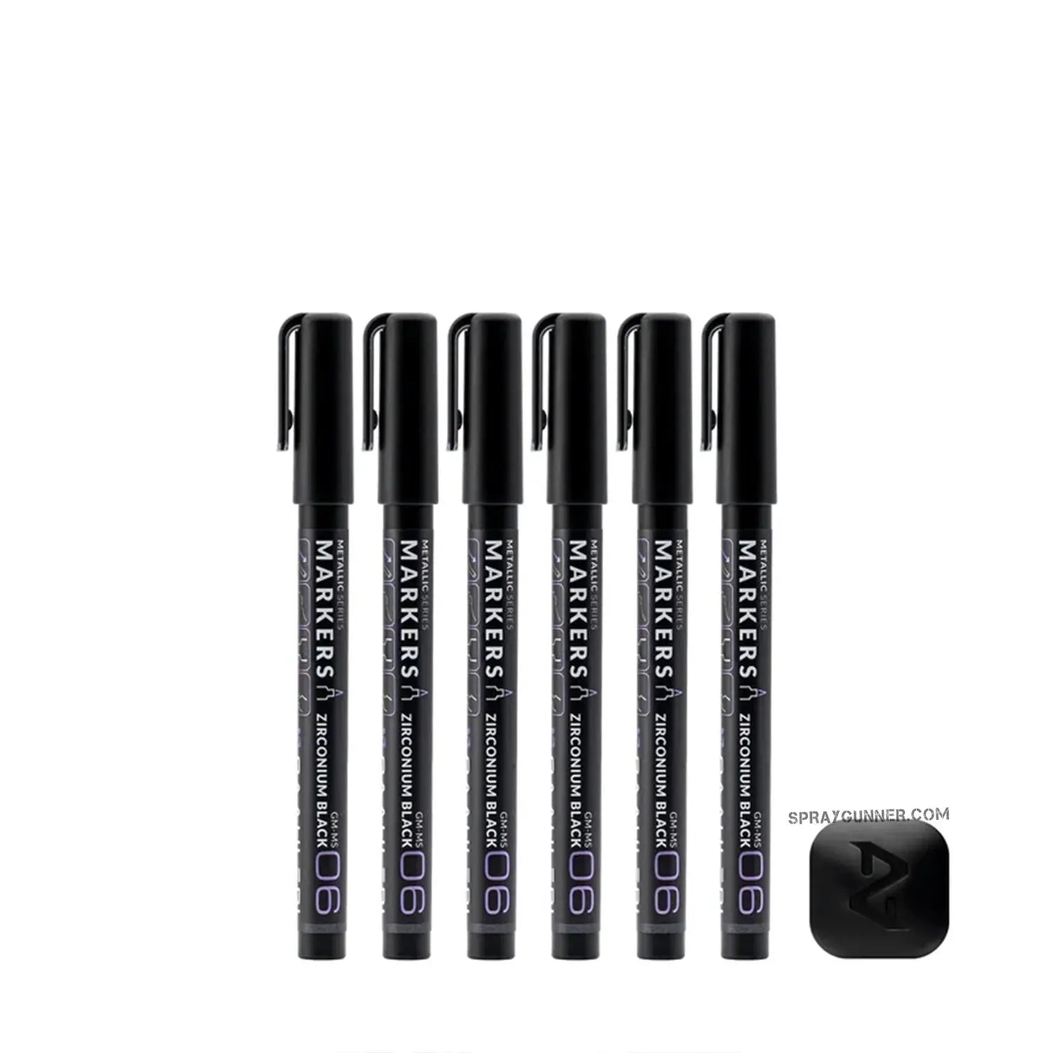 GAAHLERI Metallic Series Markers X6 Zirconium Black Gaahleri