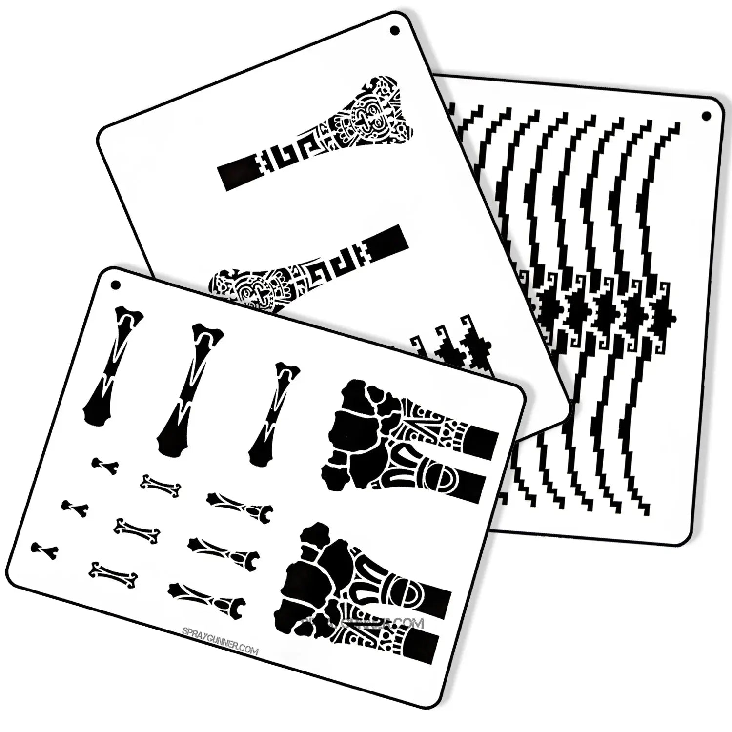 Bones AZTECA STENCIL SET for airbrush and spray paint NO-NAME brand
