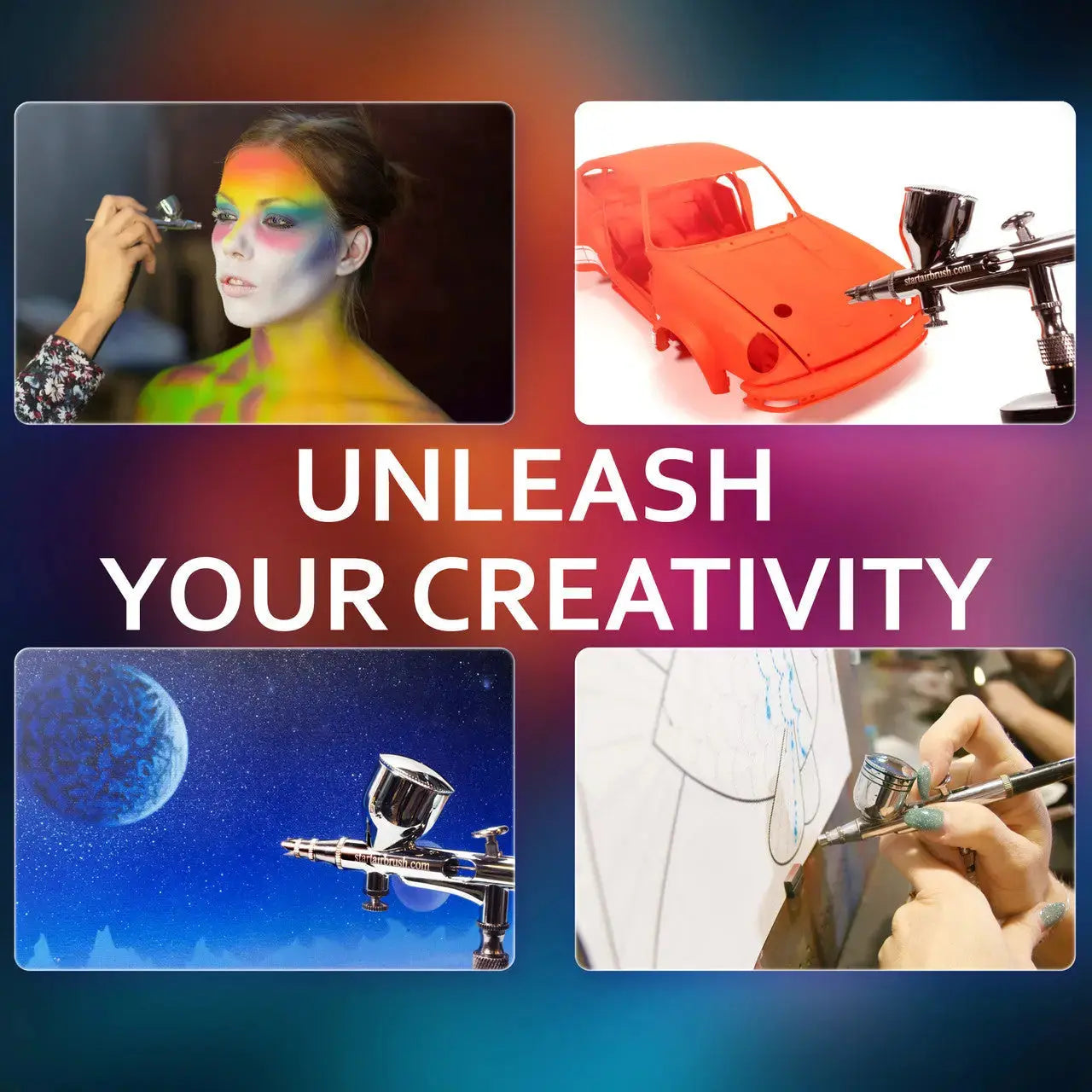 Beginner Cordless Airbrush Kit with Compressor & Acrylic Airbrush Paints by NO-NAME Brand - SprayGunner