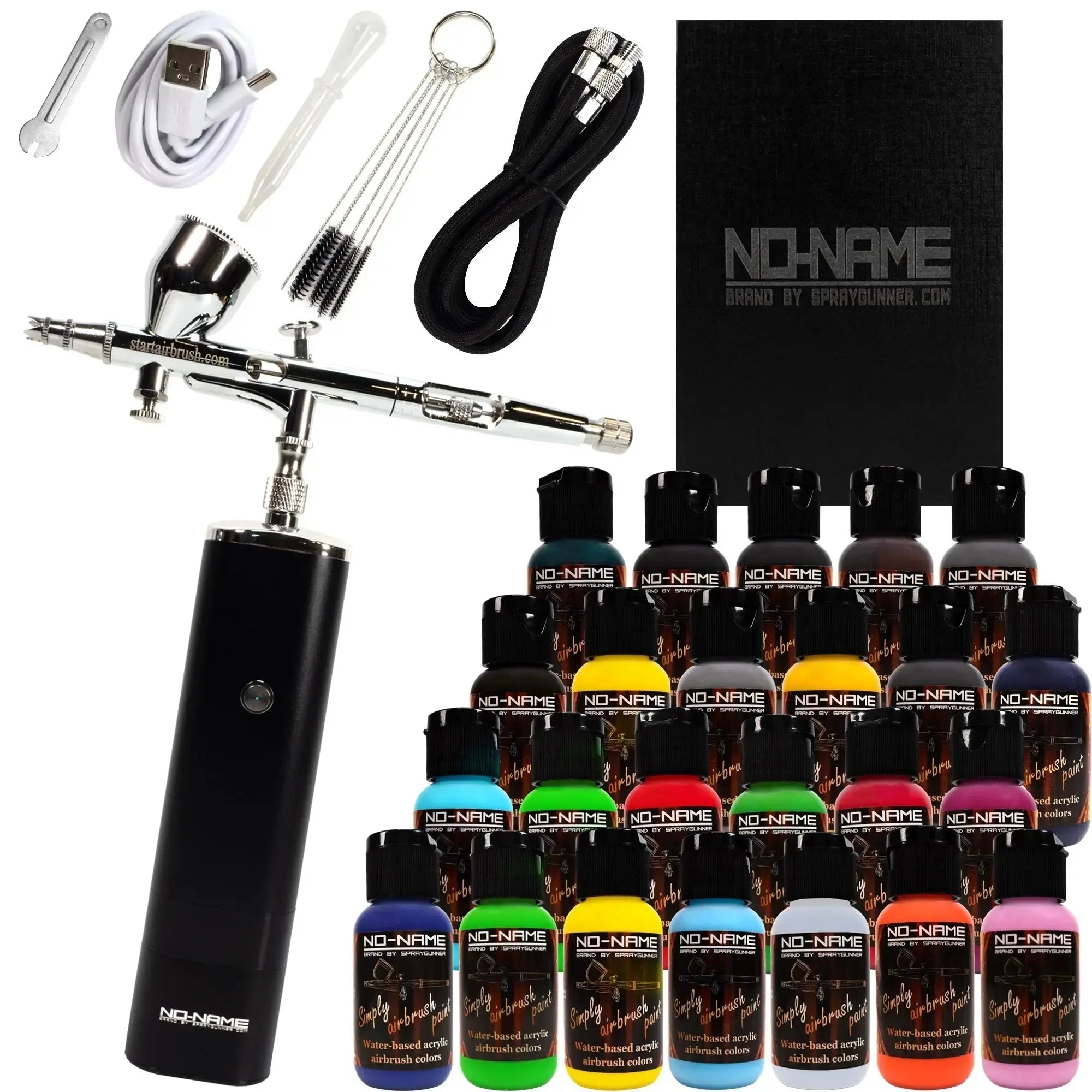 Beginner Cordless Airbrush Kit with Compressor & Acrylic Airbrush Paints by NO-NAME Brand NO-NAME brand