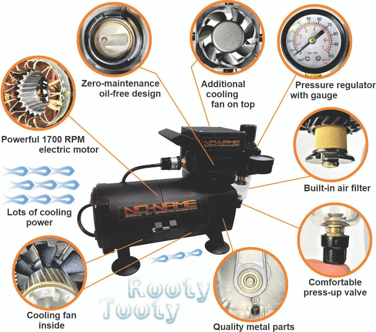 Open Box Cool Rooty Tooty Airbrush Compressor by NO-NAME Brand NO-NAME brand