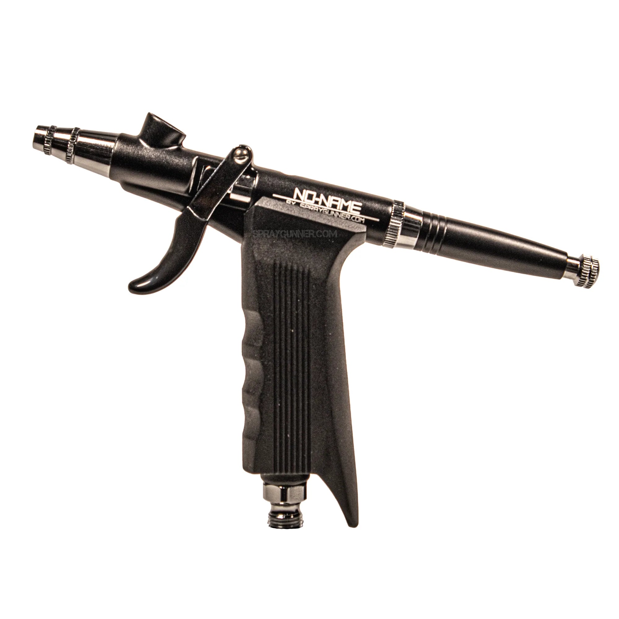 NO-NAME Pistol Trigger Airbrush Set with Round and Fan Caps, designed for detailed airbrushing, available at Spraygunner.