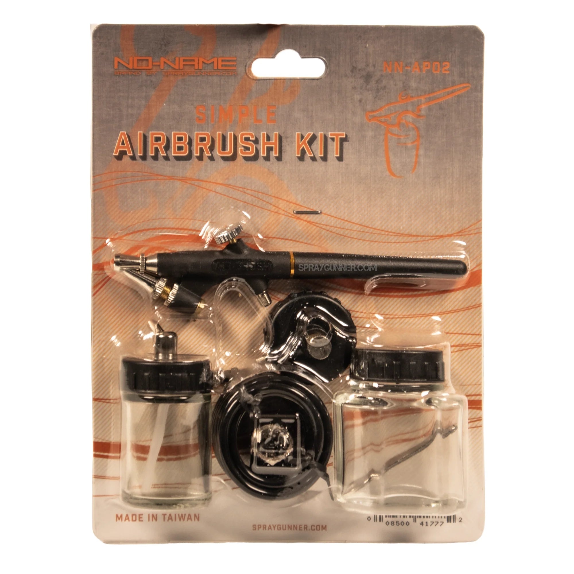NO-NAME Brand Single Action External Mix Spray Gun Set, great for artwork, fabric painting, and auto detailing