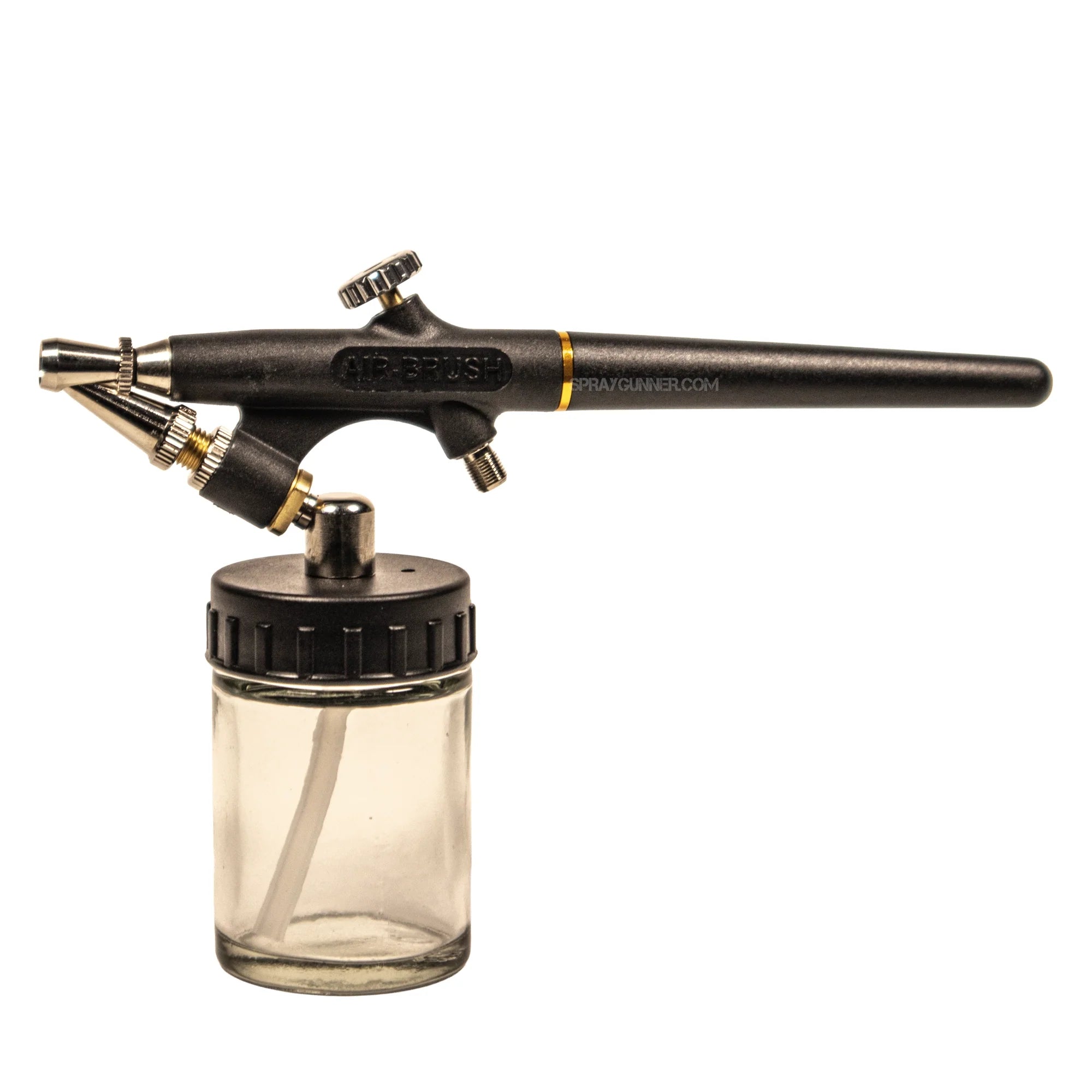 Siphon feed fluid bottles included with NO-NAME Brand Single Action Airbrush, for easy and efficient spraying
