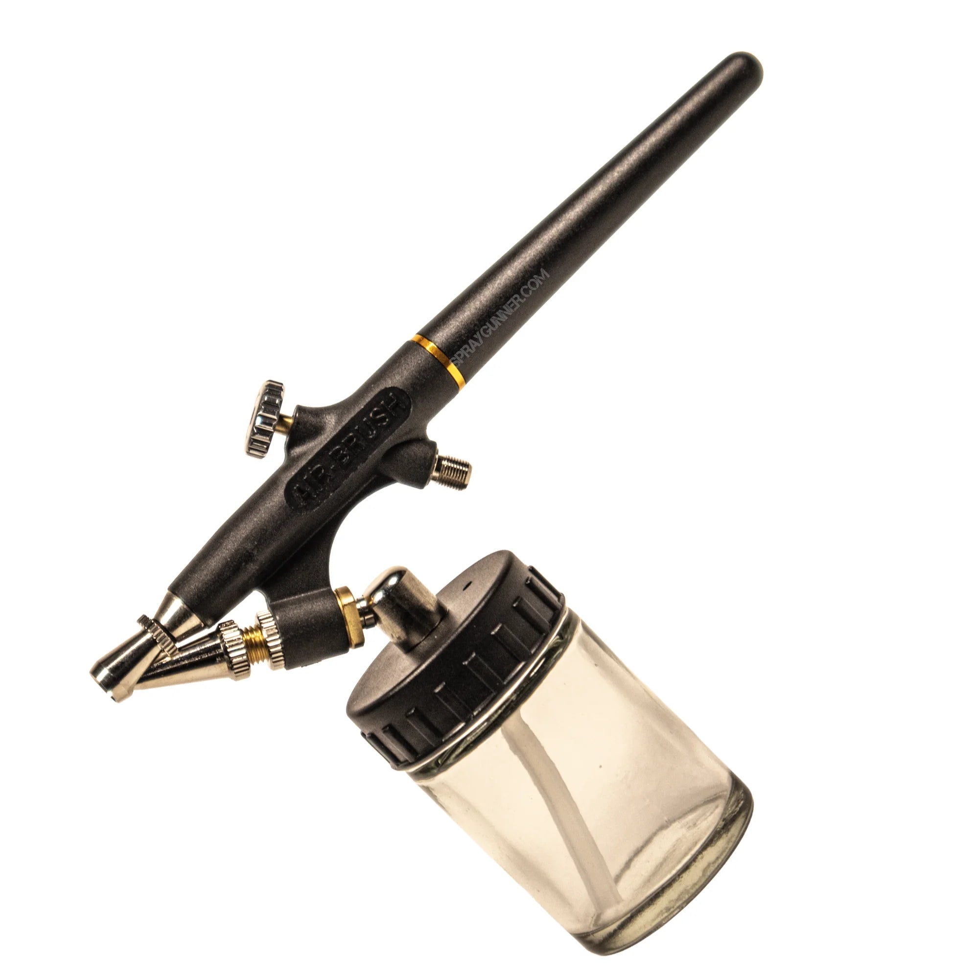 Dual-ended hose with 5mm and 1/8" fittings, compatible with compressors or propellant cans