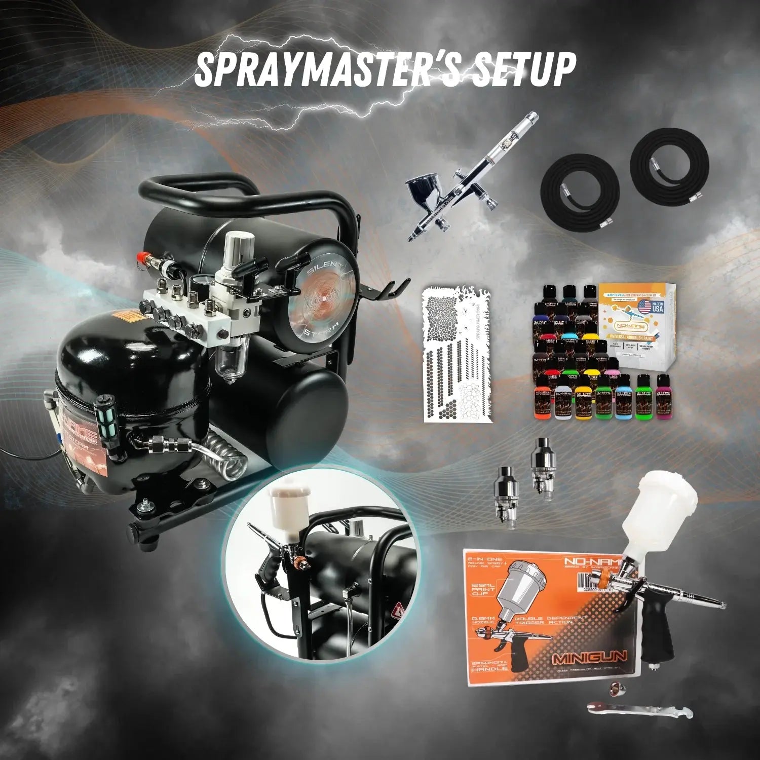 Silent Storm Airbrush Compressor by NO-NAME – Ultra-Quiet & Powerful NO-NAME brand