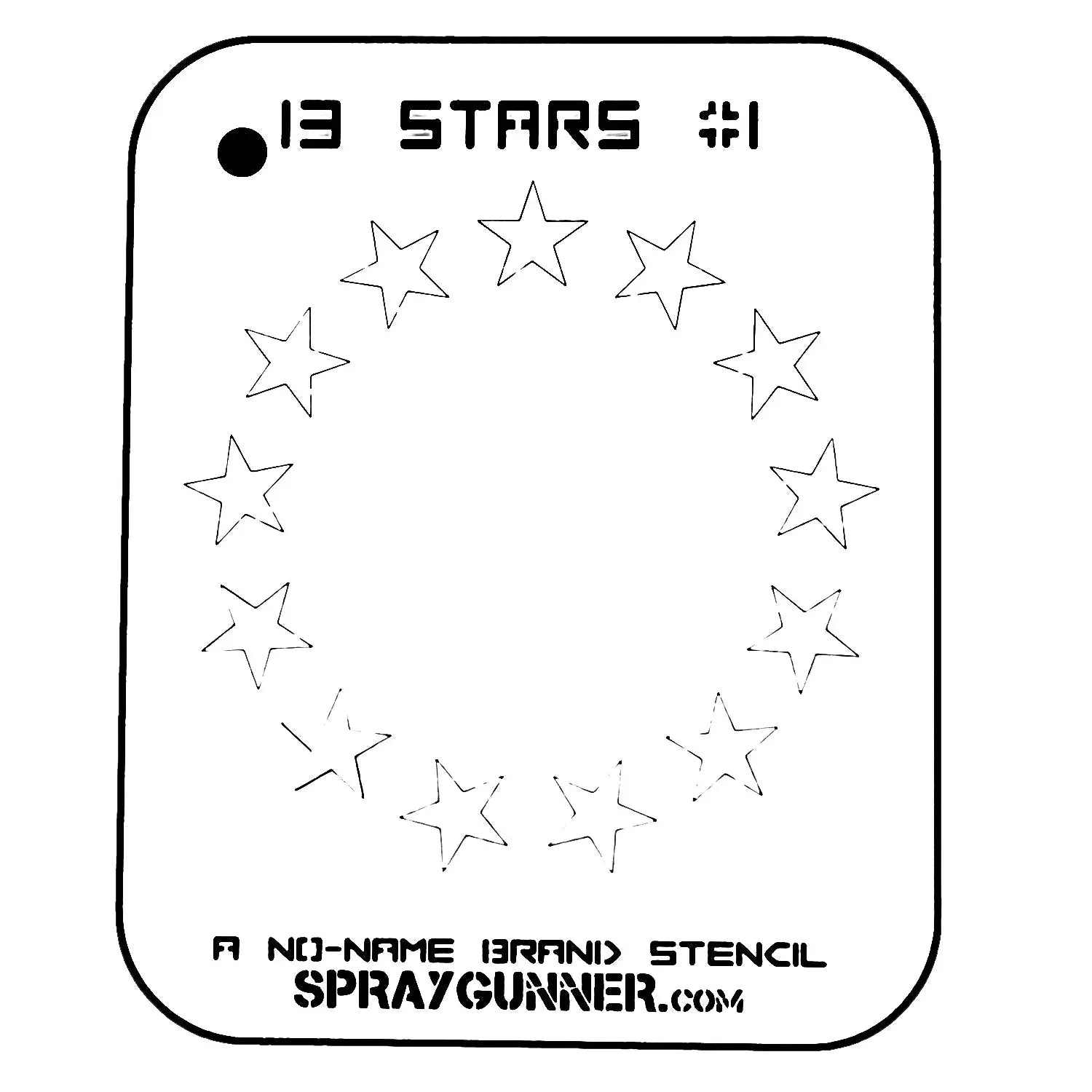 Thirteen Stars Stencil #1 – NO-NAME Brand Precision Airbrush Stencil NO-NAME brand