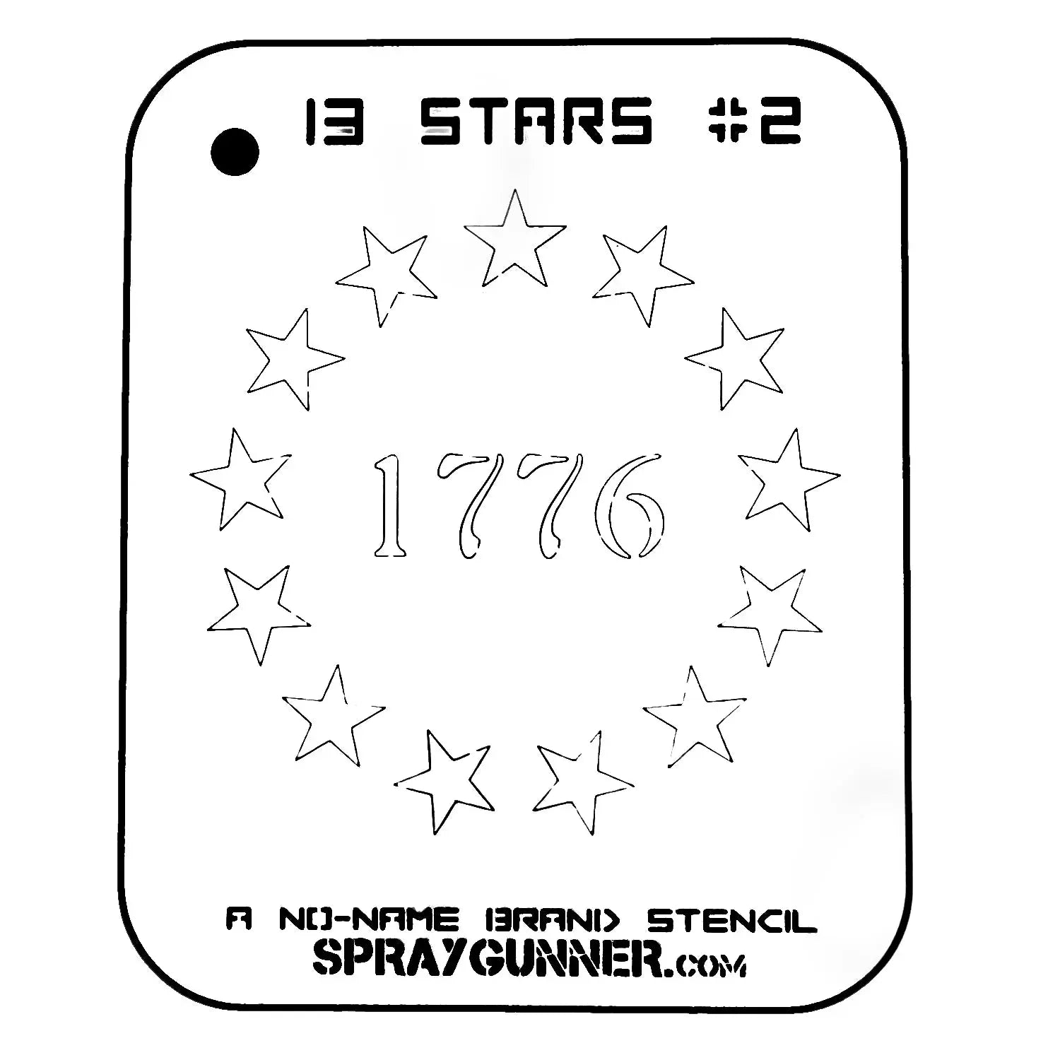 Thirteen Stars Stencil #2 by NO-NAME Brand Precision Airbrush Stencil NO-NAME brand