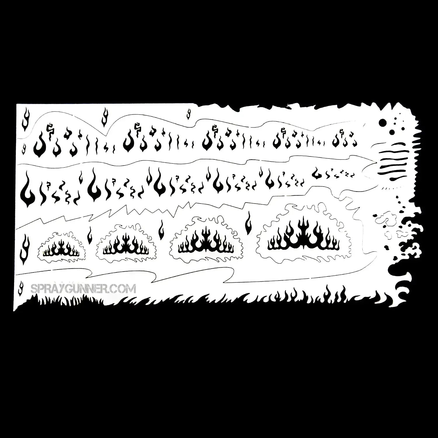 NO-NAME Brand Flames Stencil #1 for airbrush Smart Stencil series NO-NAME brand