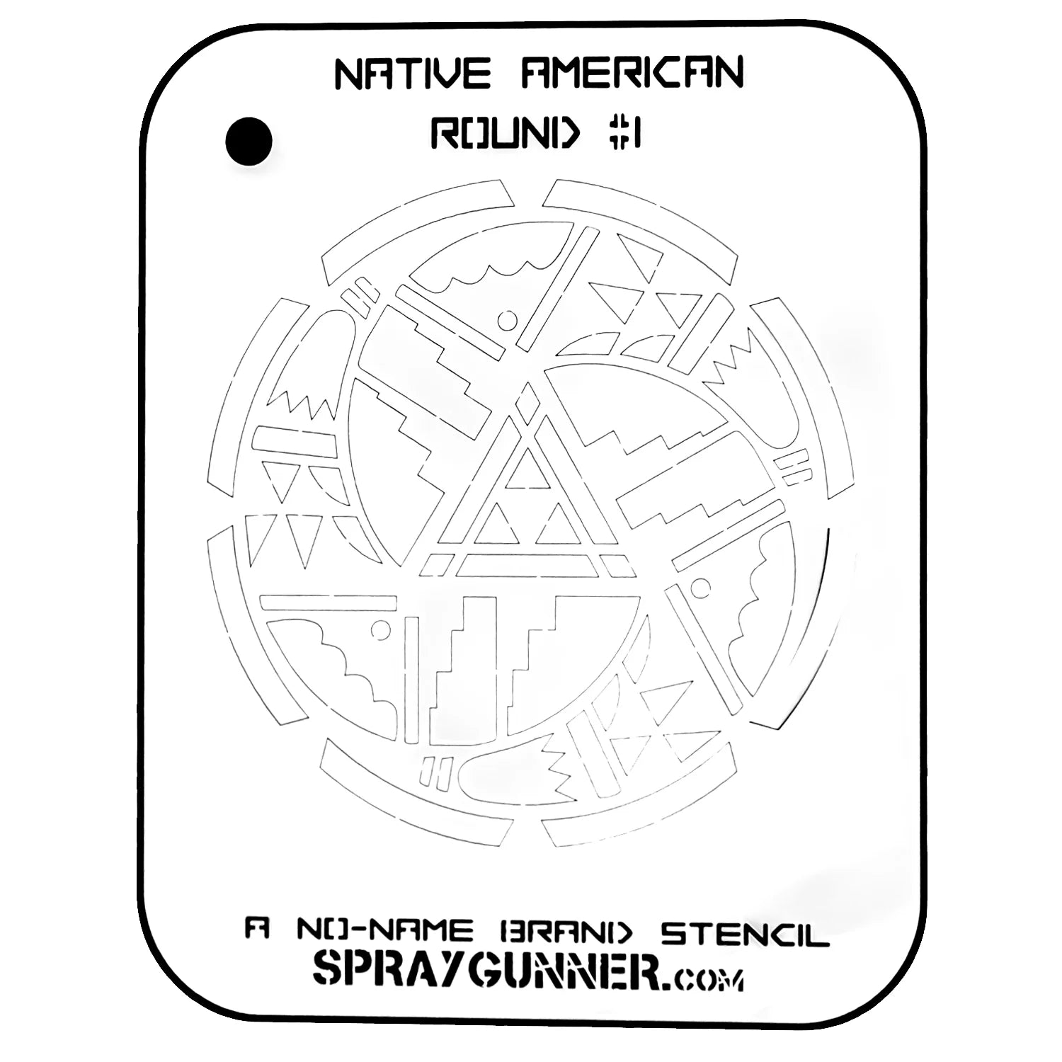 NO-NAME Brand Native American Round Stencil #1 NO-NAME brand