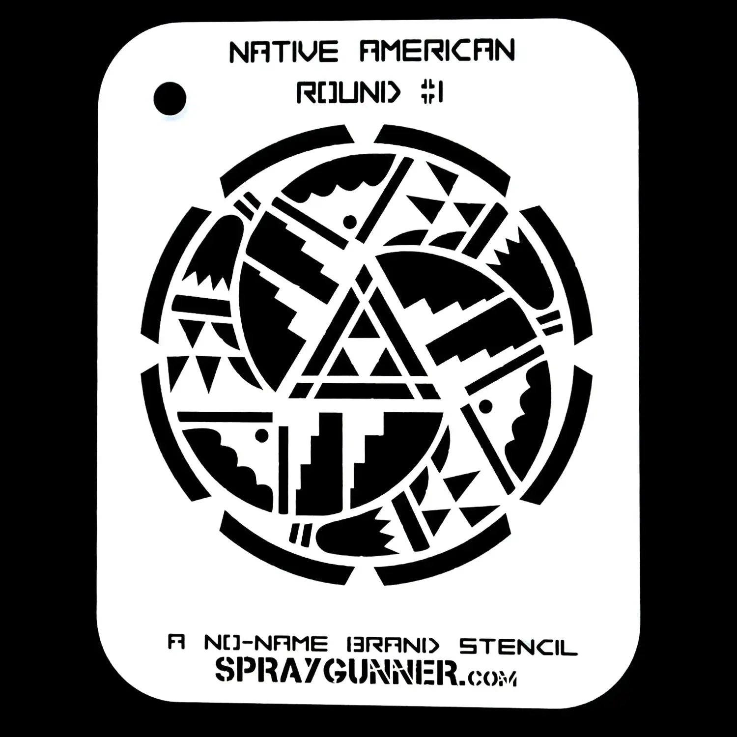 NO-NAME Brand Native American Round Stencil #1 NO-NAME brand
