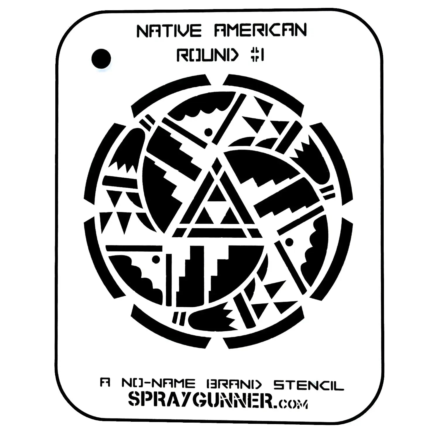 NO-NAME Brand Native American Round Stencil #1 NO-NAME brand