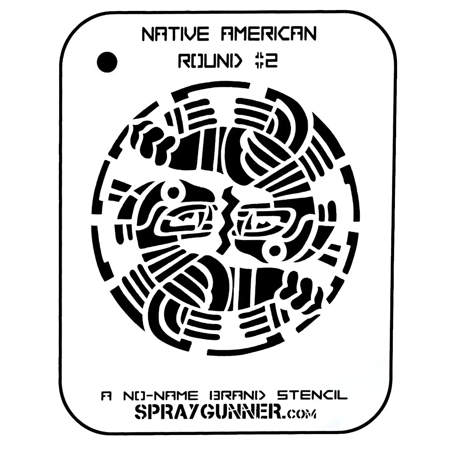NO-NAME Brand Native American Round Stencil #2 NO-NAME brand