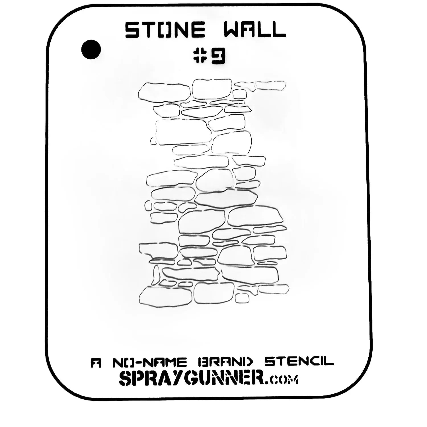 Stone Wall Stencil #9 by NO-NAME Brand features a reusable mylar design for creating realistic stone textures in airbrush art and scale modeling.