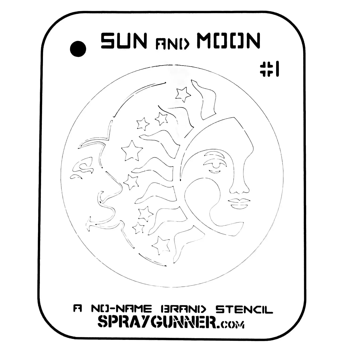 Sun and Moon Stencil #1 – NO-NAME Brand Precision Airbrush Stencil NO-NAME brand