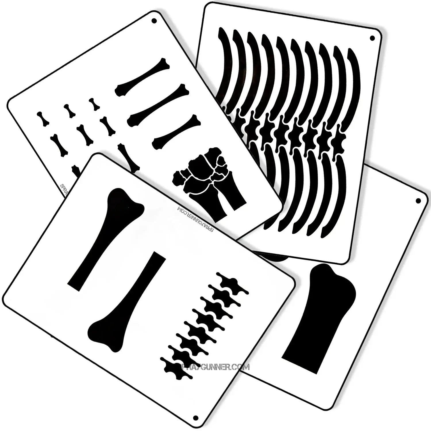 Bones TRADITIONAL STENCIL SET for airbrush and spray paint NO-NAME brand