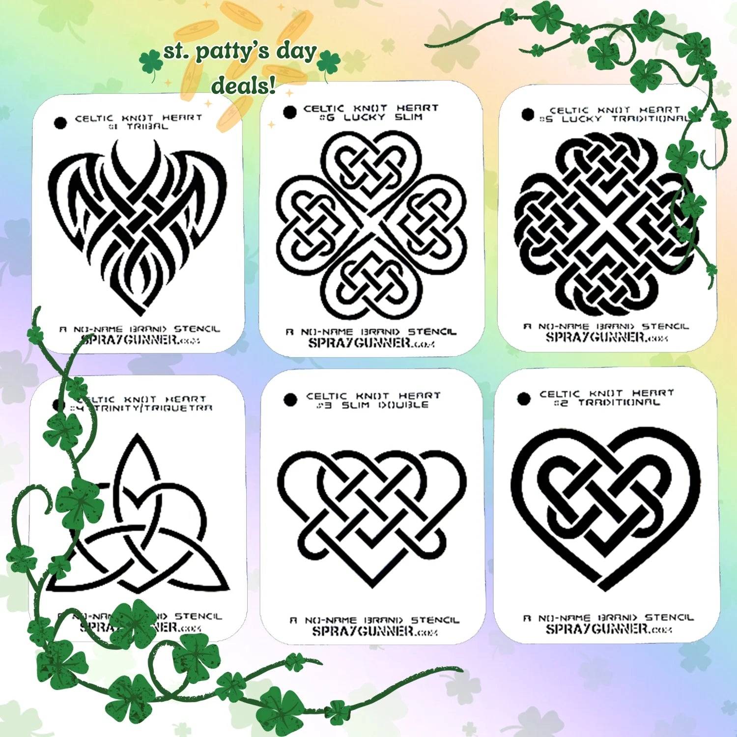 NO-NAME Brand Celtic Heart Stencils (Large) NO-NAME brand