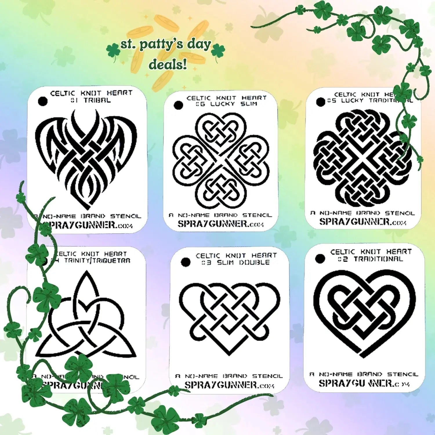 NO-NAME Brand Celtic Heart Stencils (Medium) NO-NAME brand