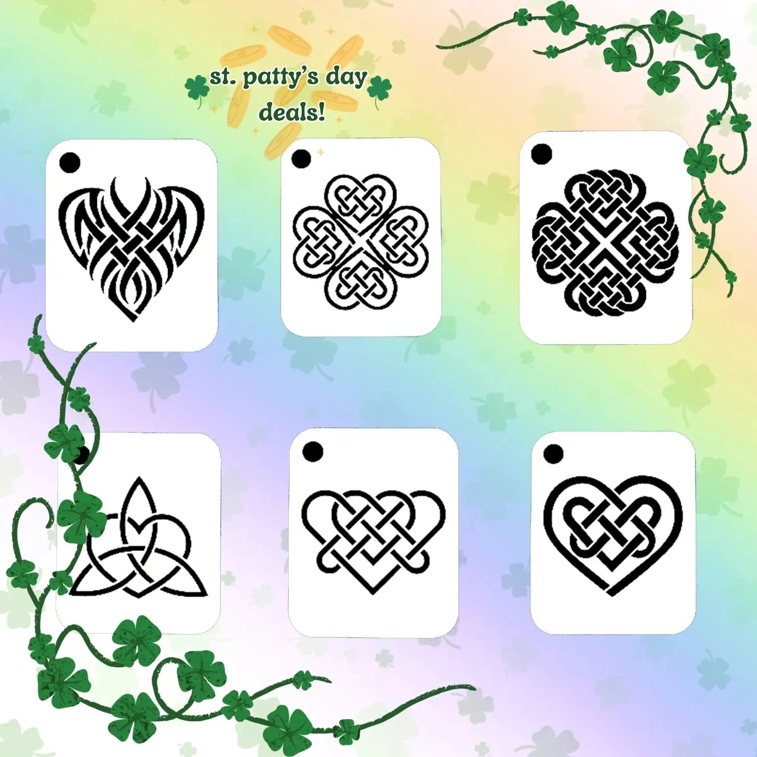 NO-NAME Brand Celtic Heart Stencils (Small) NO-NAME brand