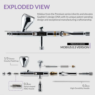 GAAHLERI Premium Series GHPM-Mobius 0.3mm Airbrush Gaahleri