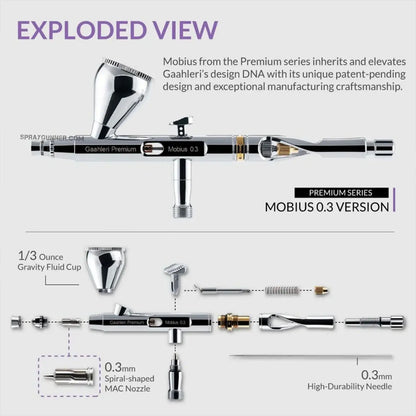 GAAHLERI Premium Series GHPM-Mobius 0.3mm Airbrush Gaahleri