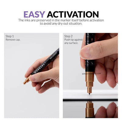 GAAHLERI Metallic Series Markers X6 Stainless Steel Gaahleri