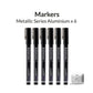 GAAHLERI Metallic Series Markers X6 Aluminium Gaahleri