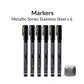 GAAHLERI Metallic Series Markers X6 Stainless Steel Gaahleri