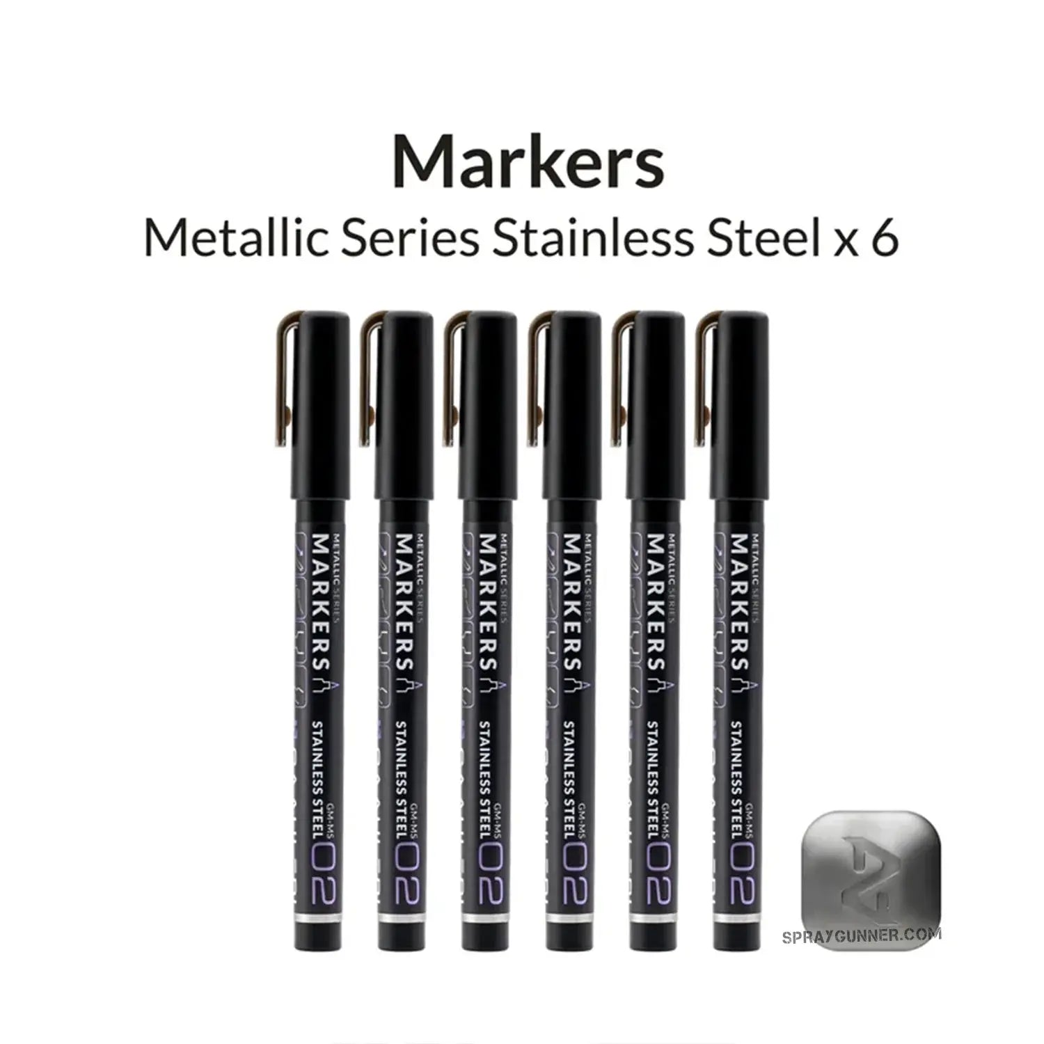 GAAHLERI Metallic Series Markers X6 Stainless Steel Gaahleri
