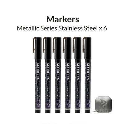 GAAHLERI Metallic Series Markers X6 Stainless Steel Gaahleri