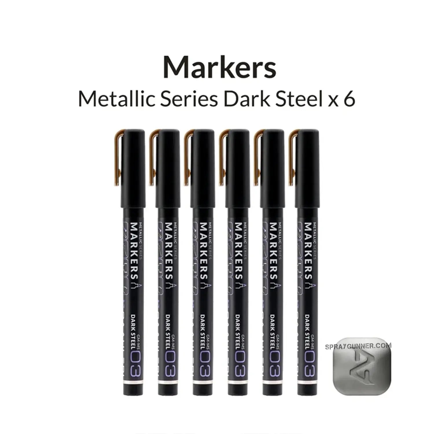GAAHLERI Metallic Series Markers X6 Dark Steel Gaahleri