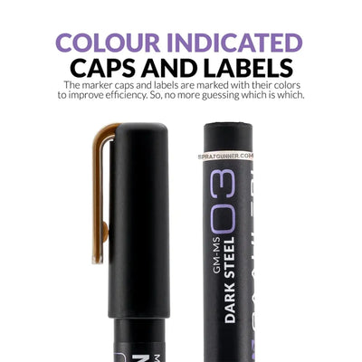 GAAHLERI Metallic Series Markers X6 Dark Steel Gaahleri