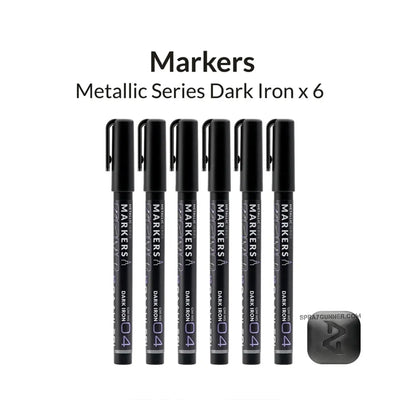 GAAHLERI Metallic Series Markers X6 Dark Iron Gaahleri