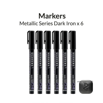 GAAHLERI Metallic Series Markers X6 Dark Iron Gaahleri