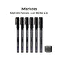 GAAHLERI Metallic Series Markers X6 Gun Metal Gaahleri