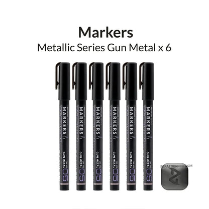 GAAHLERI Metallic Series Markers X6 Gun Metal Gaahleri