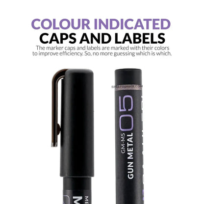 GAAHLERI Metallic Series Markers X6 Gun Metal Gaahleri