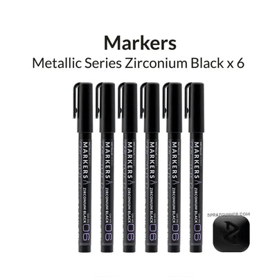 GAAHLERI Metallic Series Markers X6 Zirconium Black Gaahleri