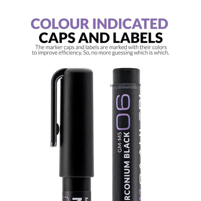 GAAHLERI Metallic Series Markers X6 Zirconium Black Gaahleri