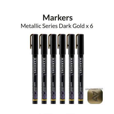 GAAHLERI Metallic Series Markers X6 Dark Gold Gaahleri