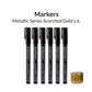 GAAHLERI Metallic Series Markers X6 Scorched Gold Gaahleri