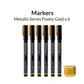 GAAHLERI Metallic Series Markers X6 Flashy Gold Gaahleri