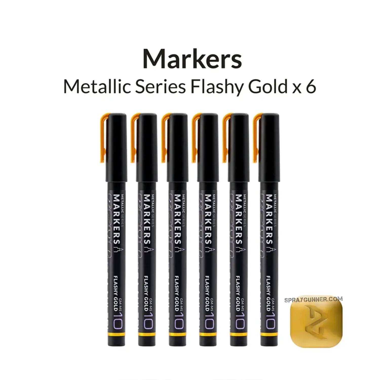 GAAHLERI Metallic Series Markers X6 Flashy Gold Gaahleri