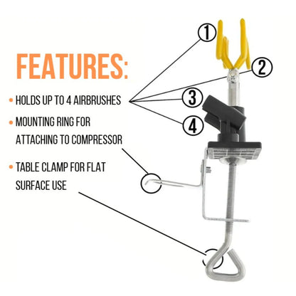 Clamp Style Four Airbrush Holder by NO-NAME Brand