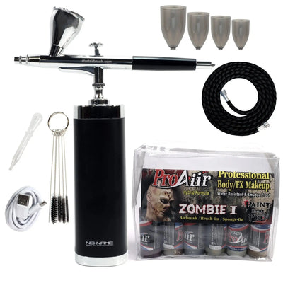 Halloween Special Bundle: NO-NAME Brand Cordless Airbrush Kit With ProAiir Body Paint NO-NAME brand