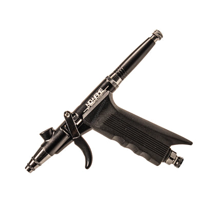 NO-NAME Airbrush Set with Gravity Feed and Pistol Trigger, featuring Round & Fan Caps for versatile spraying options.
