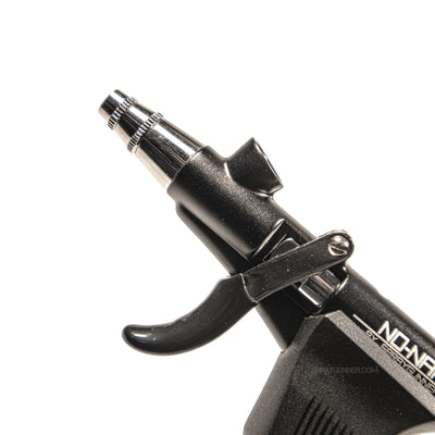 Airbrush Set by NO-NAME featuring Pistol Trigger, Gravity Feed, and Round/Fan Pattern Caps, ideal for precise spraywork.